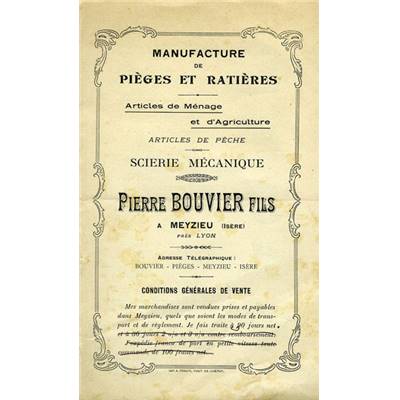 <i>P. Bouvier fils</i><br>Manufacture de pièges et ratières