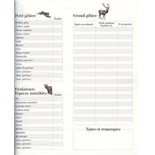 Carnet de chasse.<br>Registre de présence et de battue