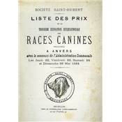 Troisième exposition internationale des races canines.<br>Liste des prix