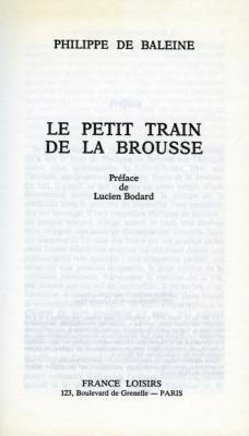 <i>P. de Baleine</i><br>Le petit train de la brousse