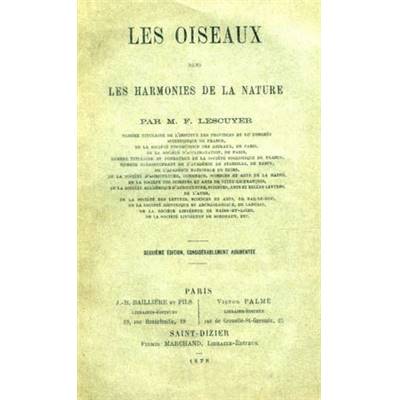<i>J.-F. Lescuyer</i><br>Les oiseaux dans les harmonies<br>de la nature