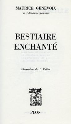 <i>M. Genevoix</i><br>Bestiaire enchanté