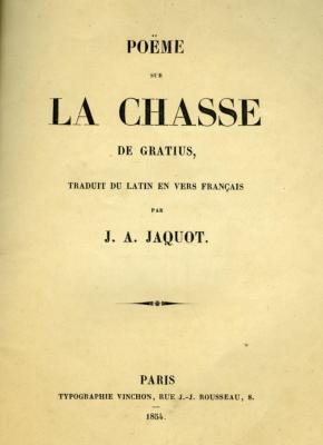 <i>Gratius</i><br>Poème sur la chasse…