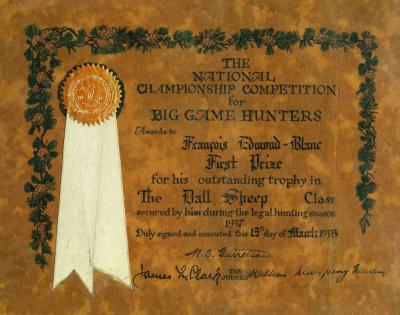 <i>F. Edmond-Blanc</i><br>Diplômes de chasse