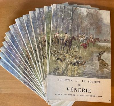Bulletin de la Société de vénerie.<br>Collection de 13 numéros.<br>Nos 6, 8, 17, 19, 20, 22, 24, 25, 27 à 31